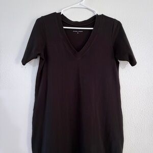 Universal Standard Black Midi Dress Tesino Style V-Neck T-Shirt Dress 3XS